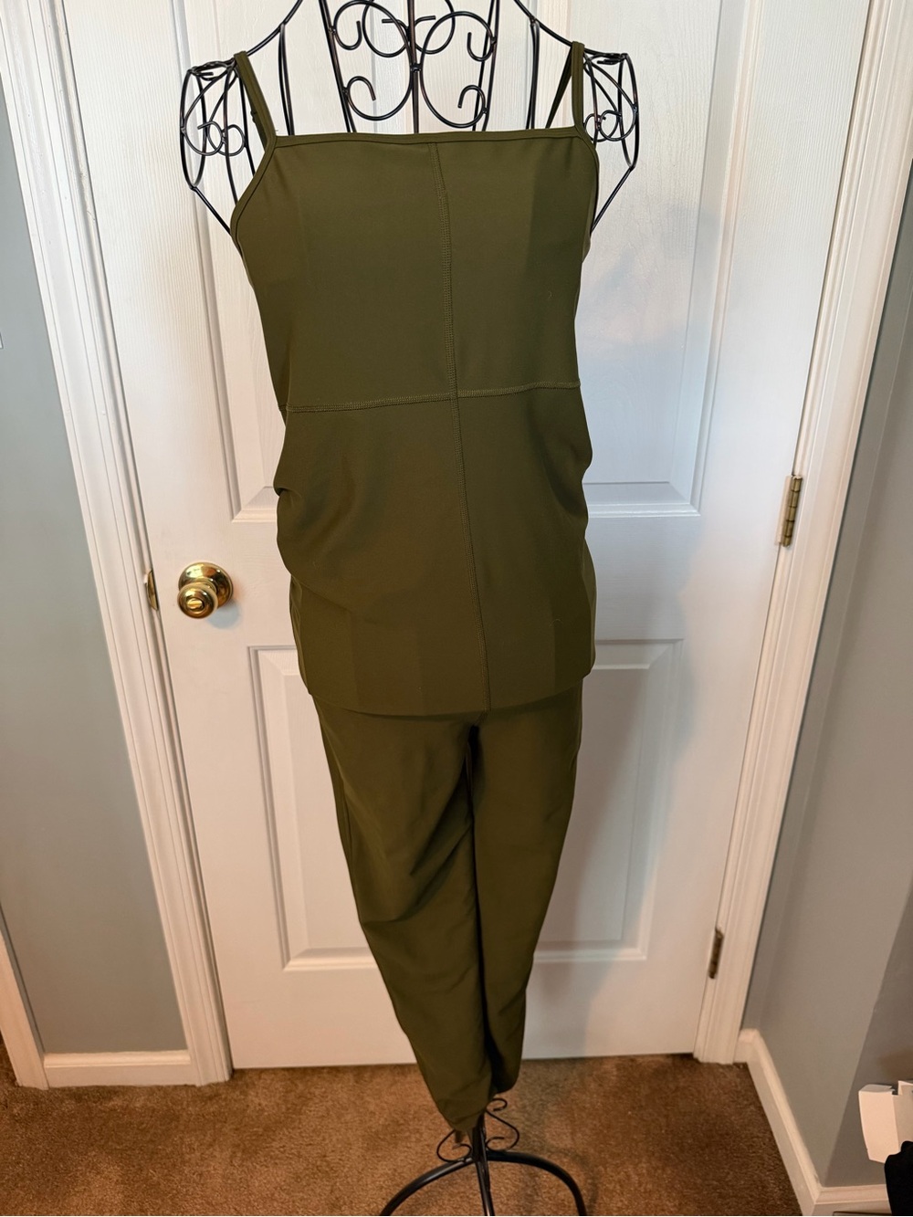 Old Navy Olive Green Strappy Jumpsuit